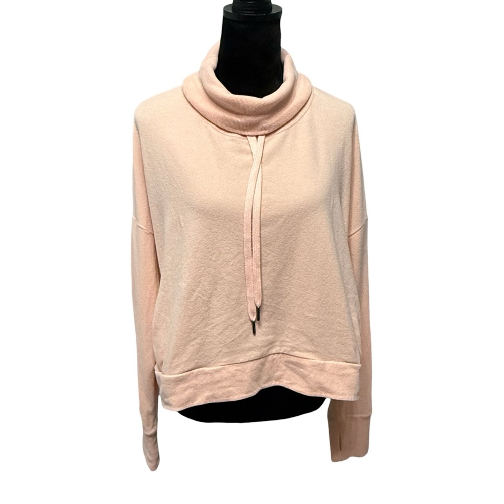 Sweaty Betty Harmonise Misty Rose Pink Luxe Fleece Sweatshirt Size L.